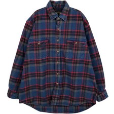 Used FIELD STREAM long-sleeved heavy flannel check shirt men's size L equivalent