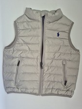 Polo Ralph Lauren Boys 3/3T Packable Puffer Vest Beige Quilted Full Zip