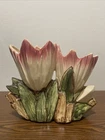 ANTIQUE Rare Vintage Original McCoy Double Pink Tulip Vase, 6.75 In Tall