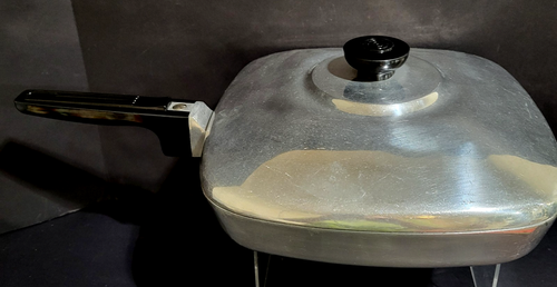 Vtg Wagner Ware Sidney O Magnalite 4510 10" Square Skillet Frying Pan and Lid