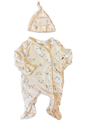 Mighty Goods Baby Outfit Girl Preemie Clothes Hat Cat Bunny Face Footed Set Lot