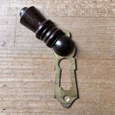 Vintage Escutcheon Keyhole Wood & Brass Antique Door Hardware Victorian Old
