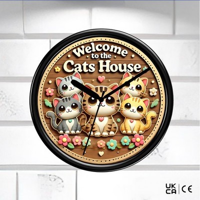 Katzenhaus Wanduhr Katze Geschenk Bestseller Unikat Uhr Geburtstagsgeschenk Weihnachten