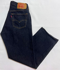 Levi s 501 Men s Jeans W34 L30 Dark Wash 100 Cotton Button Fly