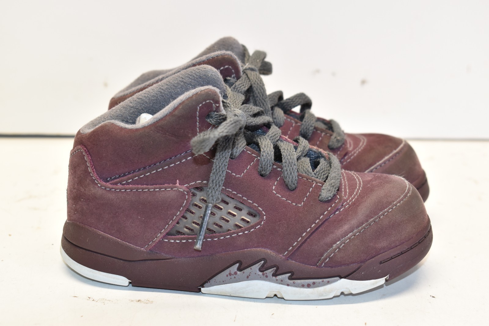Nike Air Jordan 5 Retro Burgundy Toddler Size 8C Sneakers Baby Shoes FN4238-600