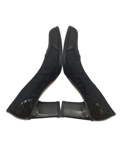 Zapatos de salón FENDI con estampado de zucca negros tacón grueso para mujer 22,5 cm - Imagen 3 de 7