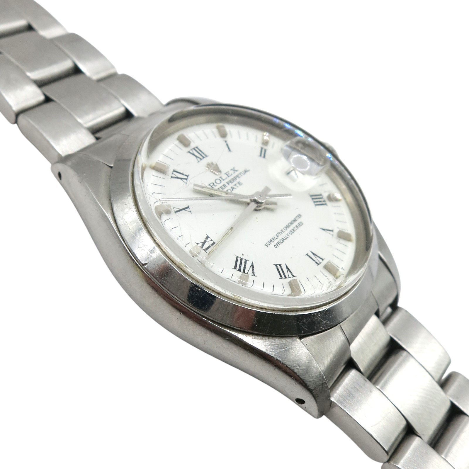 Rare 1971 Rolex Oyster Perpetual Date 1500 Satin Silver Dial image 7