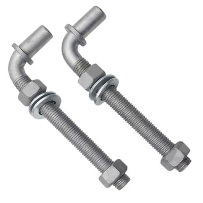 J-Bolt Post Hinge 8 Inch 5/8 Inch Male Pin Gate Hardware Nuts Included 2 PCS