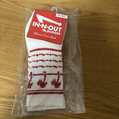 In N Out Burger  S/M(6-9) Classic Crew Drink Cup Socks  Cotton Blend INO