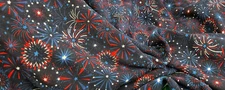 JOANN - DOODLES-FIREWORKS COTTON KNIT, 64" KNIT, 34"x64", OVER 7/8 YARD