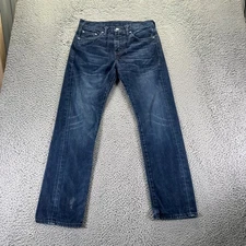 Levis 513 Jeans Men 30x30 Blue Dark Wash Cotton Straight Fit Denim Workwear