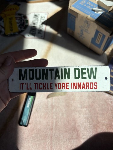 Porcelain Mountain Dew Crate Tag