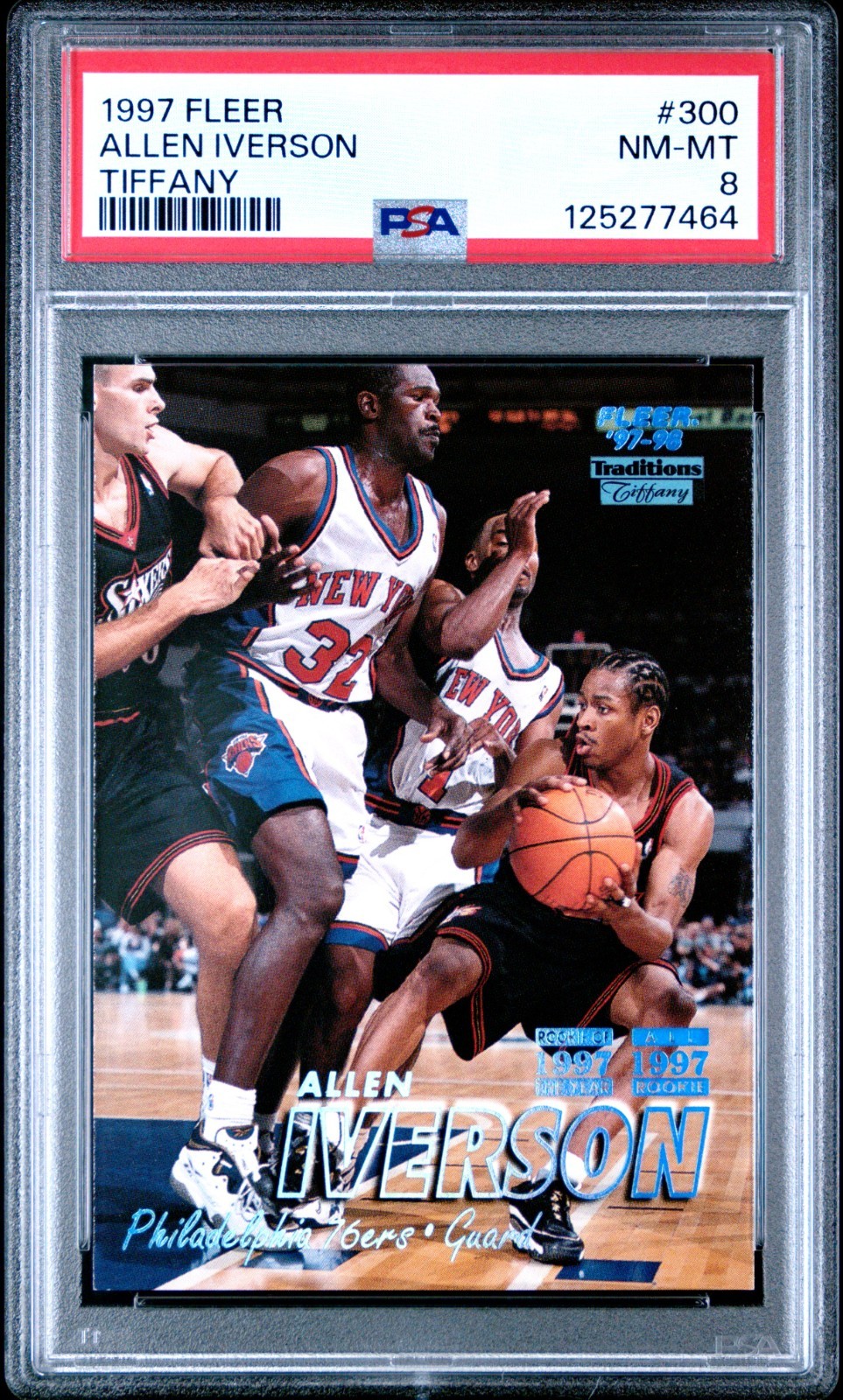 PSA 8 1997 FLEER ALLEN IVERSON TIFFANY #300 NM-MT