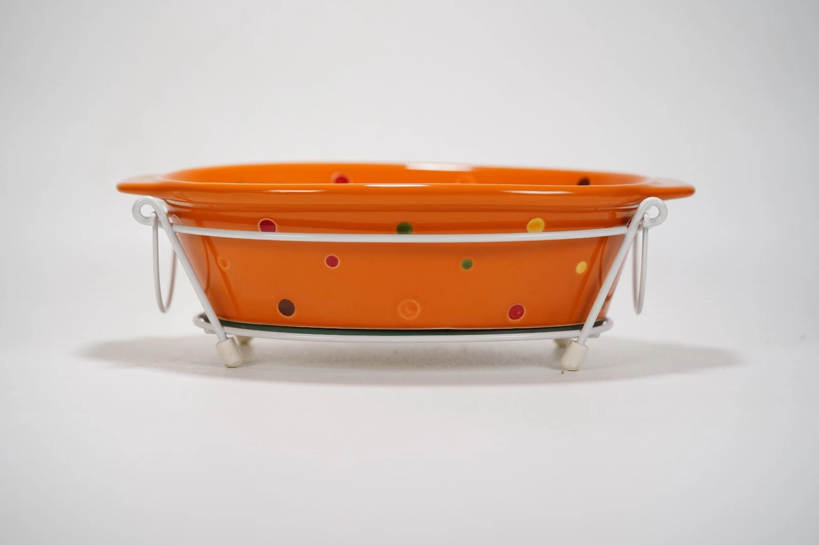 Temp-Tation Presentable Ovenware By Tara Polka Dot 1.5 Qt Ceramic Bakeware