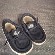 HEY DUDE TODDLER BLACK Shoes sz Kids K7 stretchy tie