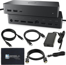 UD22 Dell Docking Station Dual Monitor Bundle - USB-C/USB-A Universal Dell Dock