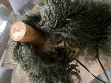 Pelzkragen Echtfell Tibet Lammfell Tannengrün Grün Dunkelgrün Kragen Loop