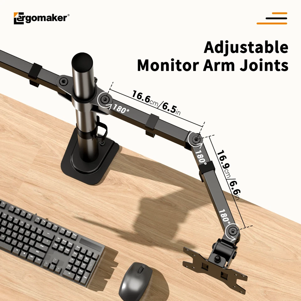 ERGOMAKER Fully Adjustable Dual Monitor Mount and Reinforcement Plate for 27" - image 4 of 4