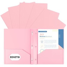 Plastic Folders With Pockets And Prongs 6 Pack 2Pocket Pink Letter Size Pro