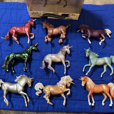 Breyer Stablemate Unicorn lot of 9 + Cosmo Ornament