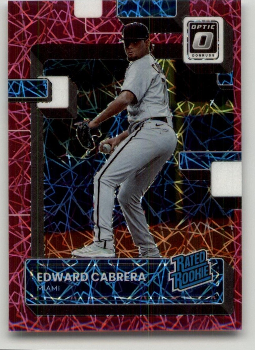 2022 Donruss Optic Edward Cabrera Pink Velocity Prizm Rookie #52 /249 Marlins
