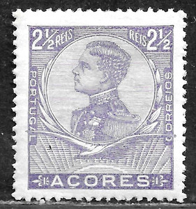HICK GIRL-  MINT PORTUGAL-AZORES STAMP   SC#112  1910  KING MANUEL II   H349