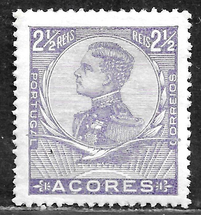 HICK GIRL-  MINT PORTUGAL-AZORES STAMP   SC#112  1910  KING MANUEL II   H349