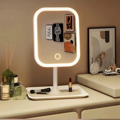 Neu Modern Schminkspiegel Kosmetikspiegel mit LED 3 Farben Touch Beleuchtung DE