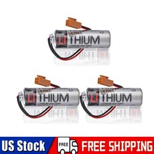3X ER17500V 3.6V PLC Digital Control Battery With Brown Plug Toshiba ER17500V