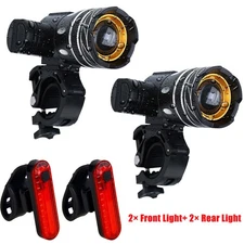 1-4Sets 900000LM Rechargeable LED MTB Bicycle Front Headlight Racing Bike Light 