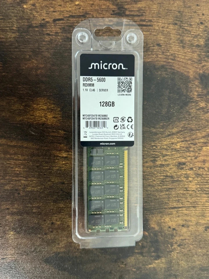 MICRON MTC40F2047S1RC56BB2R DDR5 RDIMM 128GB 2Rx4 5600 CL46 (32Gbit) Memory - Image 3 of 4
