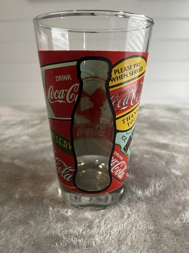 Coca-Cola glass Collectible vintage Drinking Glass with "Drink Coca-Cola"