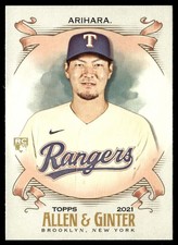 2021 Topps Allen & Ginter Kohei Arihara Rookie Texas Rangers #202