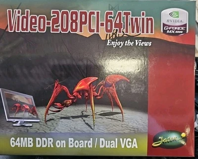 Jaton NVIDIA GeForce MX4000 64MB PCI Graphics Card- Video-208PCI-64Twin