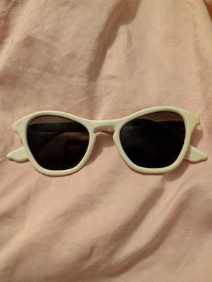 Vintage 1950s Kids Sun Glasses, White Frame Black Lens - Image 1 of 4