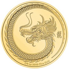 1/4 oz 25$ Niue Gold Coin Lunar - Year of the Dragon 2024 Proof 3459.52 per troy oz
