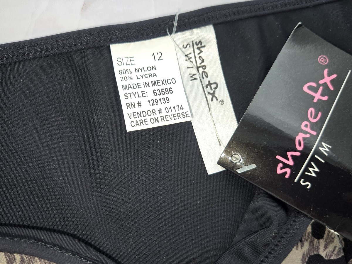 Shape FX Womens Size 12 Black/Grey Leopard Print Bikini Bottoms | eBay
