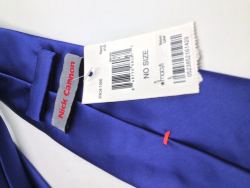 $75 Nick Cannon Men`S Neck Tie Casual Blue Solid Dress Casual Slim Necktie 60x3 - Picture 3 of 4