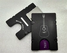 BilletVault Aluminum Wallet/Card Holder, RFID protection,  Guitar, Black