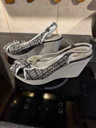 Ladies Diesel Slingback Wedge Shoes - Size 41 - Picture 2 of 6