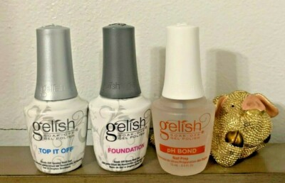 Gelish Foundation Base, Top Coat and pH Bond Gel Harmony UV Polish Soak Off