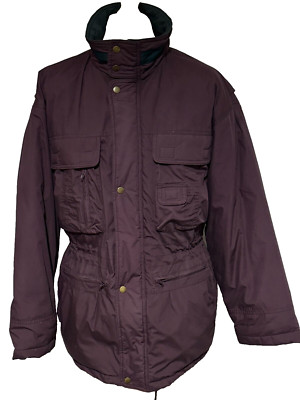 C&A VINTAGE SIZE M DOWN & FEATHER INSULATED MULTI-POCKET FULL ZIP COAT IN LILAC