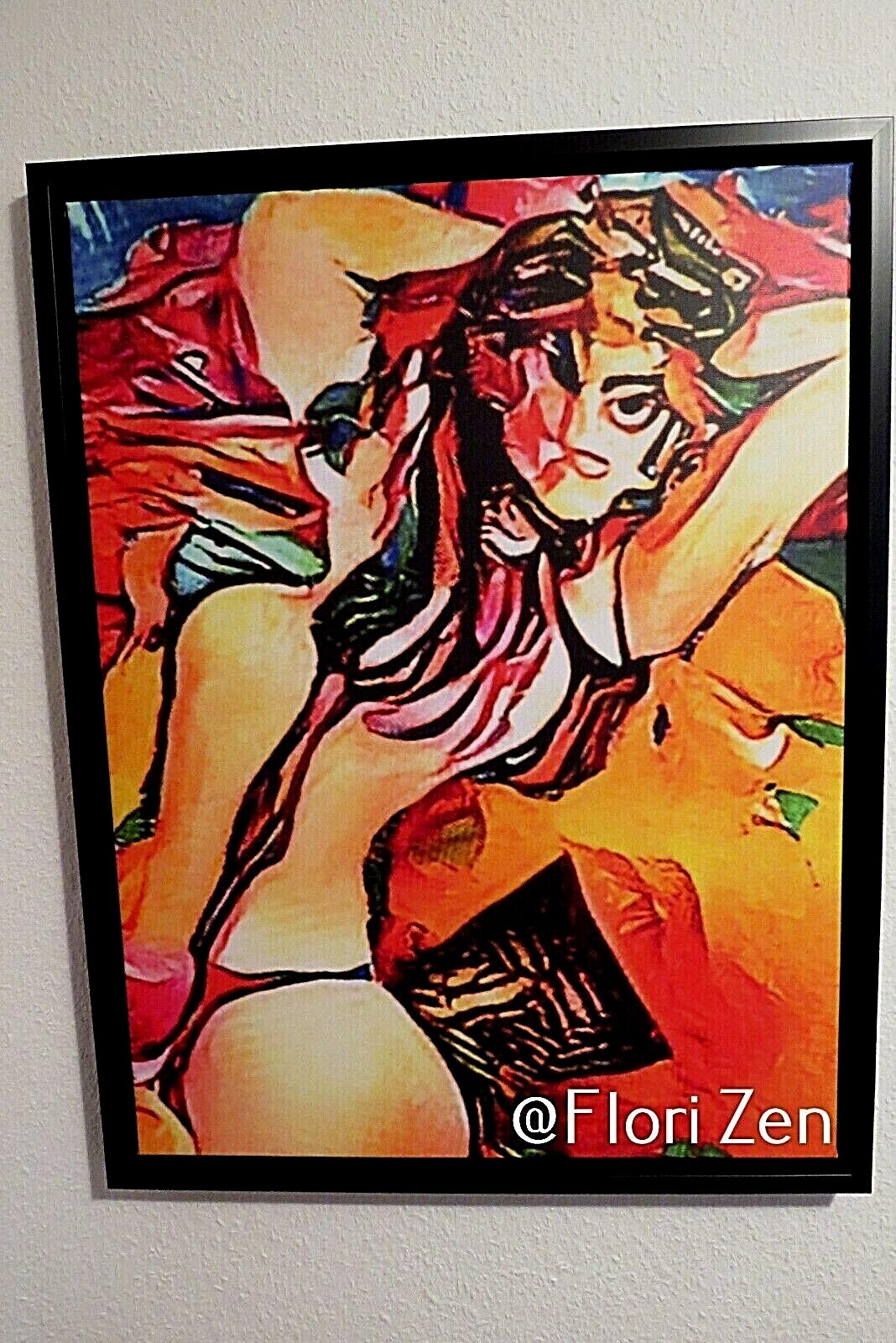 Die Badende von Flori Zen, Druck auf Leinwand, limitiert auf 50 Stück