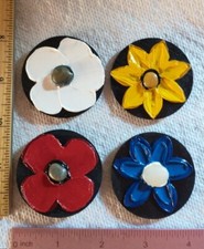 Hand Painted Flower Magnets gift set refrigerator whiteboard original handmade