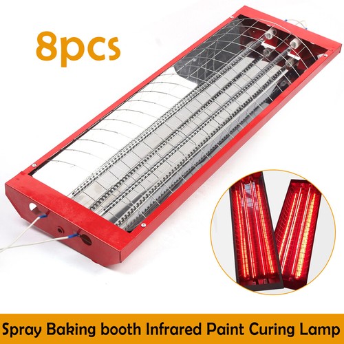 8* Baking Infrared Paint Curing Lamp Heater Heating Light Spray Booth 2000W 110V - Foto 2 di 20