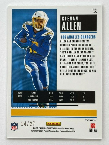 KEENAN ALLEN 2020 National Treasures Colossal/99 Optic/27 Mosaic Prizm - Picture 4 of 12