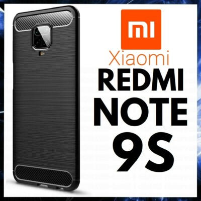 CASE FOR XIAOMI REDMI NOTE 9S COVER BLACK SOFT CARBON TPU ULTRA SLIM