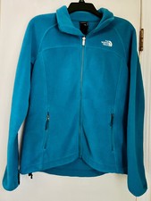 THE NORTH FACE Teal Blue Full Zip Fleece Jacket w pockets Women Size Medium