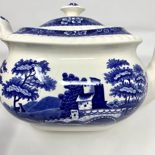 Vintage Spode Blue Tower Teapot Lidded Gadroon Edge Old Mark Copeland *Read* - Picture 4 of 22