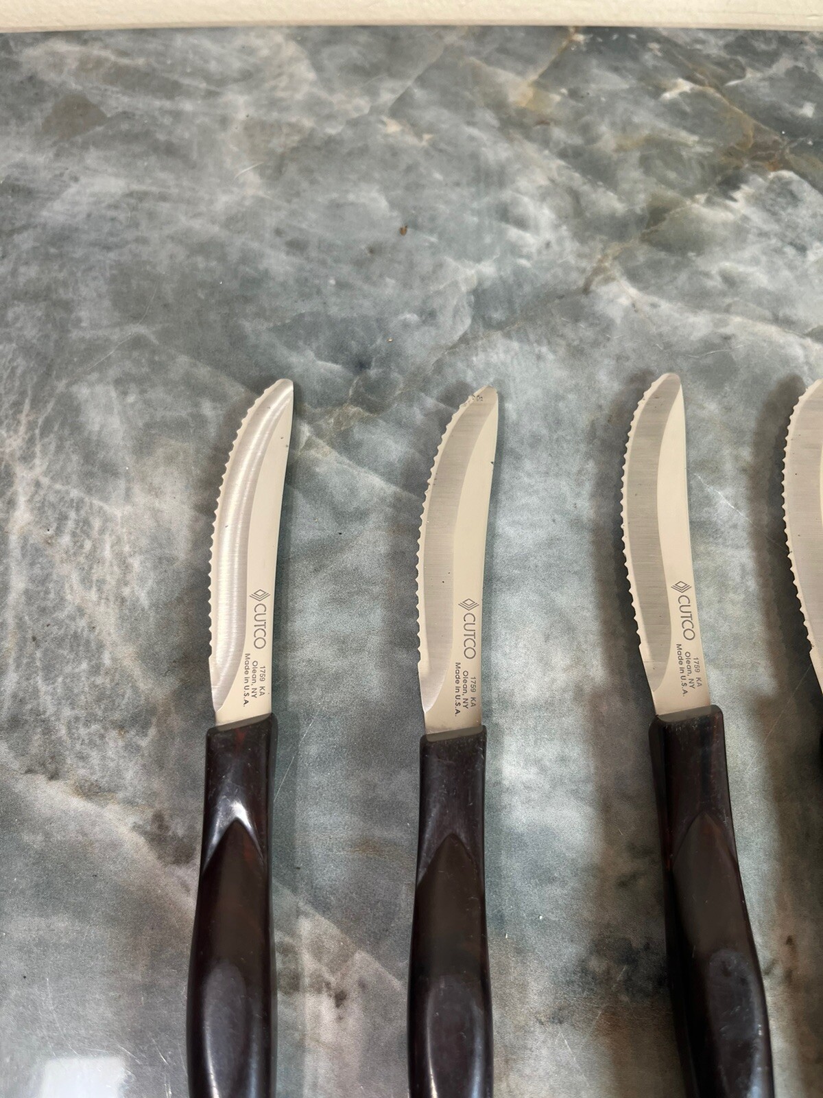 Cutco Steak Table Knives 1759 KA Dark Brown Handle Set Of 8 eBay